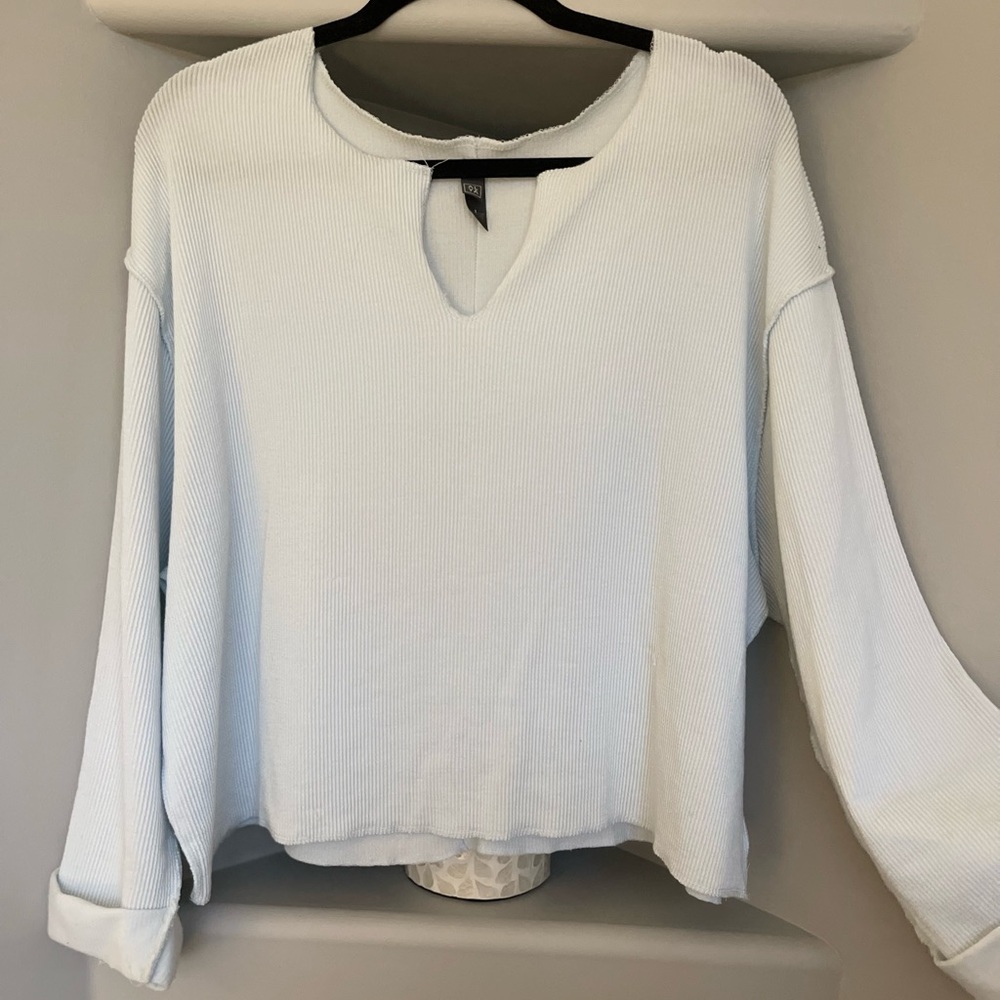 Francesca's ribbed long sleeve flowy sweater